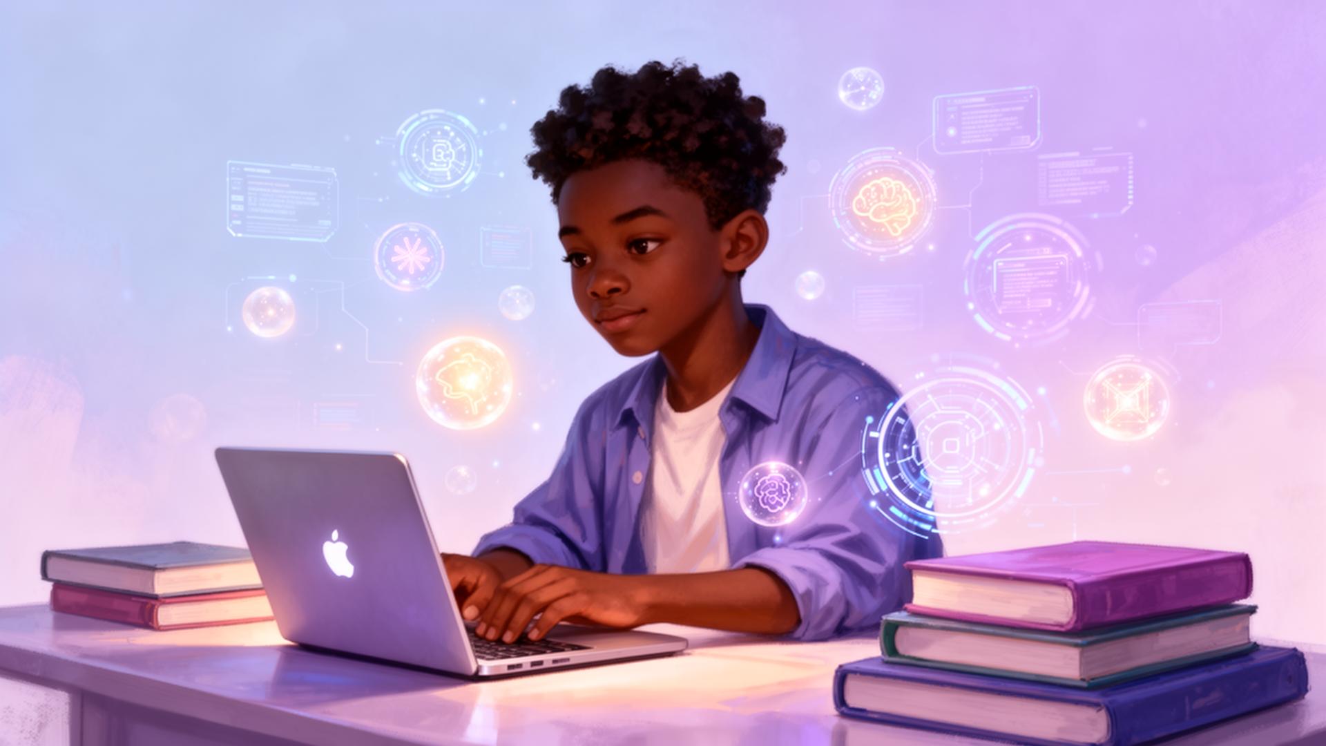African student learning with Kenca Home AI companion